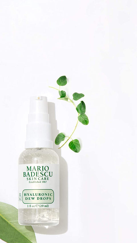 Mario Badescu Hyaluronic Dew Drops for All Skin Types | Hydrating Gel-Serum Hybrid for a Glass-Like Glow | Formulated with Sodium Hyaluronate & Niacinamide | 1 FL OZ