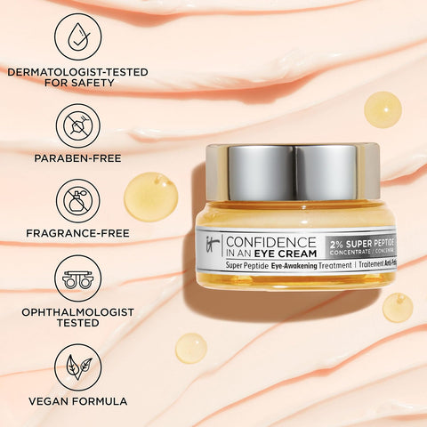 IT Cosmetics Confidence in an Eye Cream, anti Aging Eye Cream for Dark Circles, Crow'S Feet, Lack of Firmness & Dryness, 48HR Hydration with 2% Super Peptide Concentrate, for Day + Night