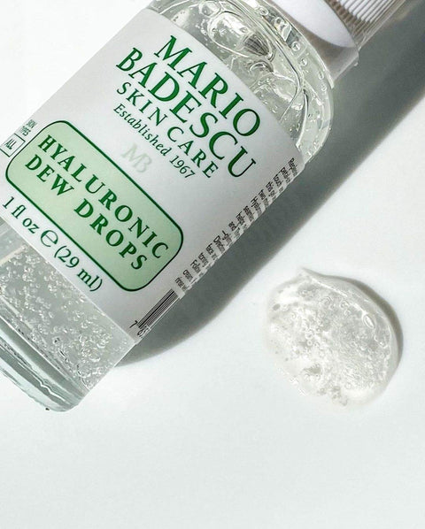 Mario Badescu Hyaluronic Dew Drops for All Skin Types | Hydrating Gel-Serum Hybrid for a Glass-Like Glow | Formulated with Sodium Hyaluronate & Niacinamide | 1 FL OZ
