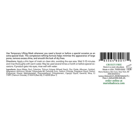 Mario Badescu Temporary Lifting Mask - Ultimate Face Mask Skincare Treat for Special Occasions - Facial Mask That Instantly Boosts and Temporarily Tightens