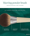 Ecotools Blurring Powder Makeup Brush, for Loose & Pressed Powder, Large Makeup Brush for All-Over Application, Fluffy, Synthetic Bristles, Eco Friendly, Cruelty-Free, & Vegan, 1 Count