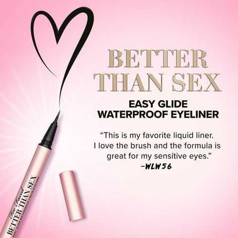 Too Faced Better than Sex Easy Glide Waterproof Liquid Eyeliner, 0.02 Fl Oz.