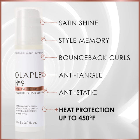 Olaplex No. 9 Bond Protector Nourishing Hair Serum, Heat Protectant, Softens & Weightlessly Nourishes, Reduces Tangle & Static, for All Hair Types, 3.0 Fl Oz