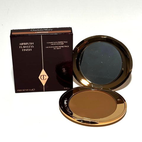 Charlotte Tilbury Mini Airbrush Flawless Finish Setting Pressed Compact Makeup Face Powder for Women - 2 Medium