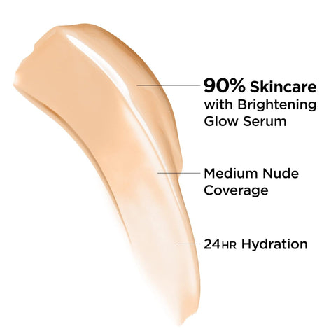 IT Cosmetics CC+ Nude Glow Lightweight Foundation + Glow Serum with SPF 40 - with Niacinamide, Hyaluronic Acid & Green Tea Extract - 1.08 Fl Oz