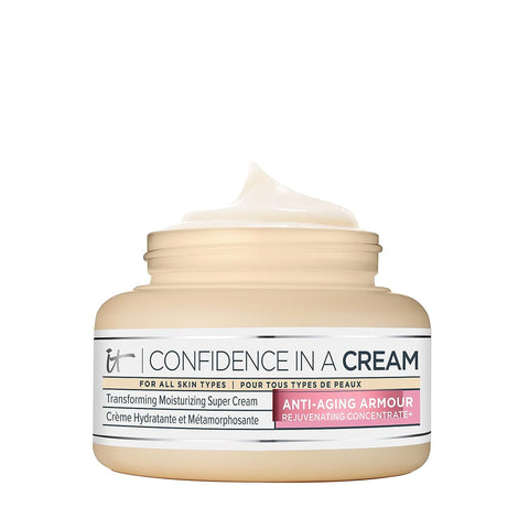 IT Cosmetics Confidence in a Cream anti Aging Face Moisturizer – Visibly Reduces Fine Lines, Wrinkles & Signs of Aging Skin in 2 Weeks, 48HR Hydration with Hyaluronic Acid, Niacinamide