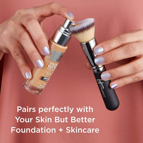 IT Cosmetics Heavenly Luxe Flat Top Buffing Foundation Brush #6 - for Liquid & Powder Foundation - Buff Away the Look of Pores, Fine Lines & Wrinkles - with Award-Winning Heavenly Luxe Hair