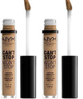 NYX PROFESSIONAL MAKEUP Can'T Stop Won'T Stop Contour Concealer, 24H Full Coverage Matte Finish - Natural