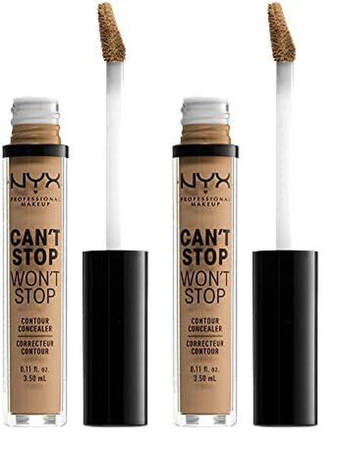 NYX PROFESSIONAL MAKEUP Can'T Stop Won'T Stop Contour Concealer, 24H Full Coverage Matte Finish - Natural