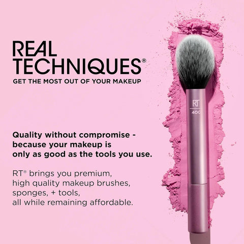 Real Techniques 4 Piece Face Base Makeup Brush Set, for Concealer, Foundation, Contour, & Setting Powder, Makeup Brushes for Blending & Buffing, & Sculpting, Travel Friendly, Gift Set, Cruelty-Free