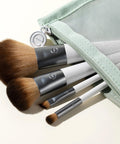 Ecotools On-The-Go Makeup Brush Kit, Travel-Friendly Brush Set, Mini-Size Makeup Tools for Powders, Blush, Bronzer, & Eyeshadows, Eco-Friendly, Synthetic Bristles, Cruelty-Free & Vegan, 5 Piece Set