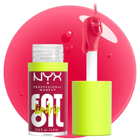 NYX PROFESSIONAL MAKEUP Fat Oil Lip Drip, Moisturizing, Shiny and Vegan Tinted Lip Gloss - Supermodel (Shimmering Magenta)