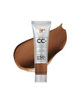 IT Cosmetics Your Skin but Better CC+ Cream Travel Size - Color Correcting Cream, Full-Coverage Foundation, Hydrating Serum & SPF 50+ Sunscreen - Natural Finish - 0.4 Fl Oz