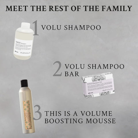 Davines VOLU Shampoo, Volume Shampoo for Fine, Thin Hair Types, Gentle Everyday Volumizing