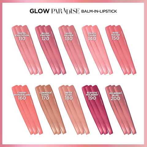 Glow Paradise Hydrating Balm-In-Lipstick with Pomegranate Extract, Mulberry Bliss, 0.1 Oz