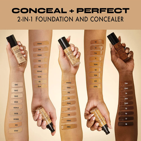 Milani Conceal + Perfect 2-In-1 Foundation + Concealer - Creamy Vanilla (1 Fl. Oz.) Cruelty-Free Liquid Foundation - Cover Under-Eye Circles, Blemishes & Skin Discoloration for a Flawless Complexion