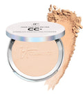 IT Cosmetics CC+ Airbrush Perfecting Powder Foundation - Buildable Full Coverage of Pores & Dark Spots - Hydrating Face Makeup with Hydrolyzed Collagen & Niacinamide - 0.33 Oz