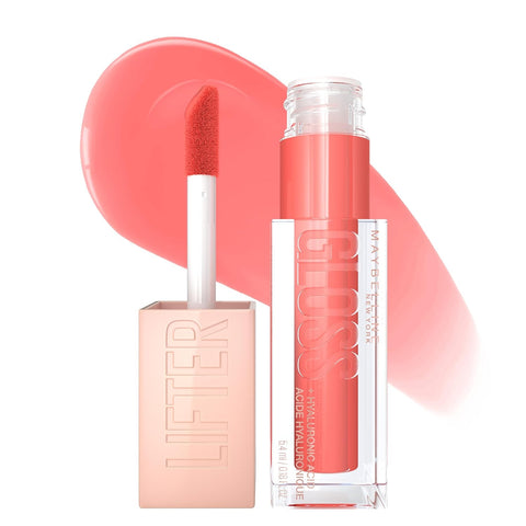 Maybelline Lifter Gloss, Hydrating Lip Gloss with Hyaluronic Acid, Ice, Pink Neutral, 0.18 Ounce