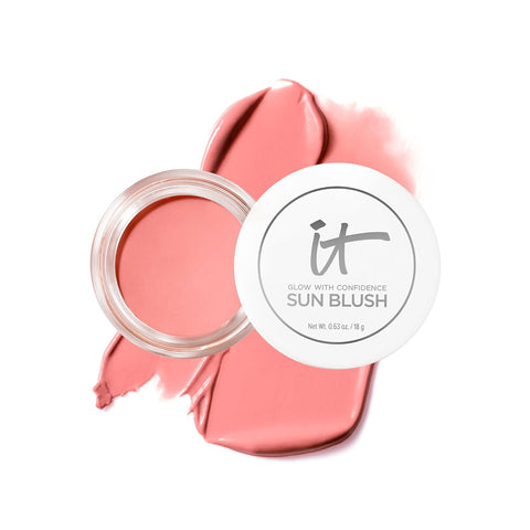 IT Cosmetics Glow with Confidence Sun Cream Blush - Blendable & Buildable Blush + Bronzer for a Pop of Sun-Blushed Color - 24HR Hydration with Hyaluronic Acid, Peptides & Vitamin E- 0.63 Oz