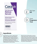 Cerave anti Aging Retinol Serum | Cream Serum for Smoothing Fine Lines and Skin Brightening | with Retinol, Hyaluronic Acid, Niacinamide, and Ceramides | 1 Ounce