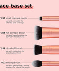 Real Techniques 4 Piece Face Base Makeup Brush Set, for Concealer, Foundation, Contour, & Setting Powder, Makeup Brushes for Blending & Buffing, & Sculpting, Travel Friendly, Gift Set, Cruelty-Free