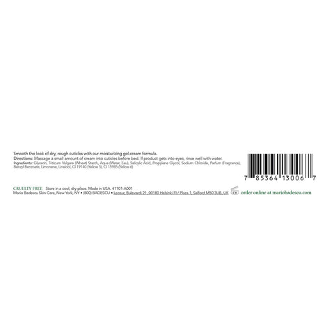 Mario Badescu Cuticle Cream - Hydrating & Moisturizing Cuticle Softener with Glycerin & Salicylic Acid - Soothing & Calming Cuticle Care - Pack of 1, 0.5 Oz