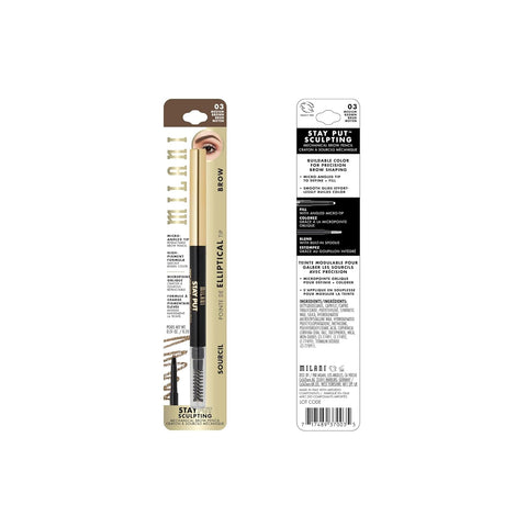 Milani Stay Put Brow Sculpting Mechanical Pencil - Medium Brown (0.01 Ounce) Cruelty-Free Long-Lasting Eyebrow Pencil That Defines and Shapes Brows