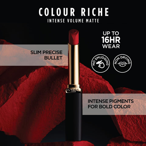 Colour Riche Intense Volume Matte Lipstick, Lip Color Infused with Hyaluronic Acid for up to 16Hr All Day Comfort, Le Mauve Indomptable, 0.06 Oz