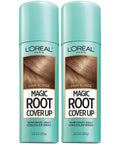 Hair Color Root Cover up Temporary Gray Concealer Spray Light Brown (Pack of 2) (Packaging May Vary)