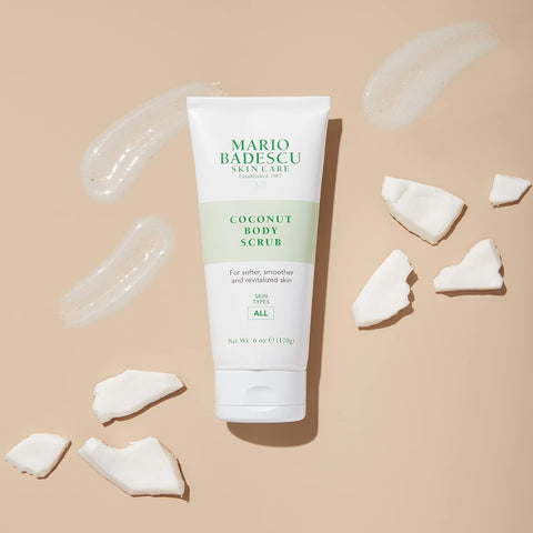 Mario Badescu Coconut Body Scrub for All Skin Types | Body Scrub That Softens and Smoothes |Formulated with Niacinamide & Salicylic Acid| 6 OZ