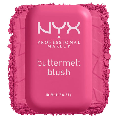 NYX PROFESSIONAL MAKEUP Buttermelt Powder Blush, Fade and Transfer-Resistant Blush, up to 12HR Make up Wear, Vegan Formula - Butta with Time