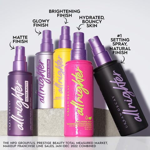 Urban Decay All Nighter Waterproof Makeup Setting Spray for Face, Long-Lasting, Award-Winning Finishing Spray for Smudge-Proof & Transfer-Resistant Makeup, 16 HR Wear, Oil-Free, Natural Finish, Vegan