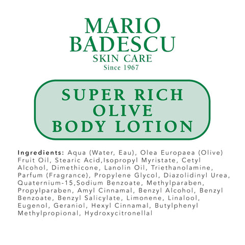 Mario Badescu Body Lotion, Nourishing and Softening Body and Hand Moisturizer for All Skin Types