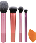 Real Techniques Makeup Brush Set with 2 Sponge Blenders, Multiuse Brushes, for Eyeshadow, Foundation, Blush, Highlighter, and Concealer, 6 Piece Makeup Brush Set