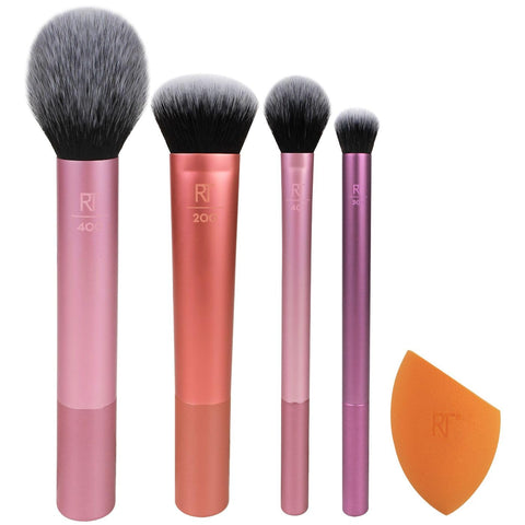 Real Techniques Makeup Brush Set with 2 Sponge Blenders, Multiuse Brushes, for Eyeshadow, Foundation, Blush, Highlighter, and Concealer, 6 Piece Makeup Brush Set