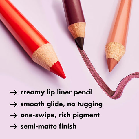 Cream Glide Lip Liner, Highly-Pigmented Pencil for Shaping & Sculpting Lips, Semi-Matte Finish, Vegan & Cruelty-Free, Pinky Swear