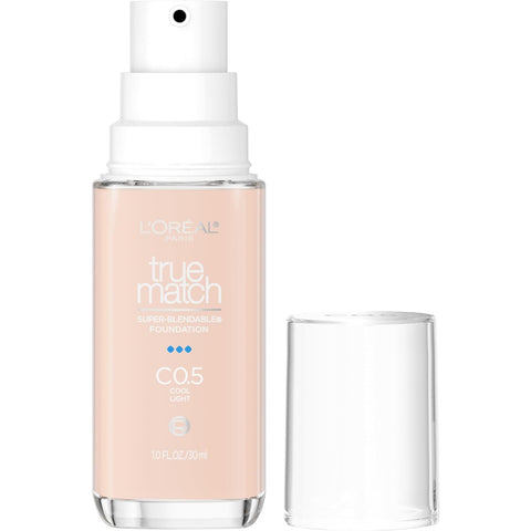 True Match Super-Blendable Foundation, Medium Coverage Liquid Foundation Makeup, N3, Light Medium, 1 Fl Oz