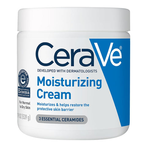 Cerave Moisturizing Cream | Body and Face Moisturizer for Dry Skin | Body Cream with Hyaluronic Acid and Ceramides | Daily Moisturizer | Oil-Free | Fragrance Free | Non-Comedogenic | 19 Ounce