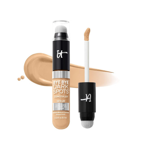 IT Cosmetics Bye Bye Dark Spots Concealer + Brightening Serum – 2% Niacinamide, Hyaluronic Acid & Caffeine - Medium Coverage, Natural Finish, All Skin Types - 0.22 Fl Oz