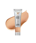 IT Cosmetics Your Skin but Better CC+ Cream Travel Size - Color Correcting Cream, Full-Coverage Foundation, Hydrating Serum & SPF 50+ Sunscreen - Natural Finish - 0.4 Fl Oz