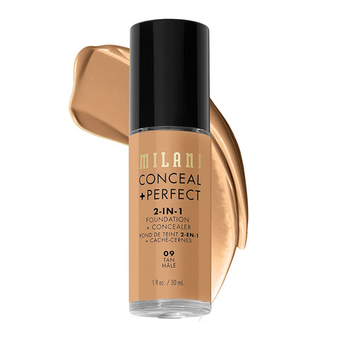 Milani Conceal + Perfect 2-In-1 Foundation + Concealer - Creamy Vanilla (1 Fl. Oz.) Cruelty-Free Liquid Foundation - Cover Under-Eye Circles, Blemishes & Skin Discoloration for a Flawless Complexion