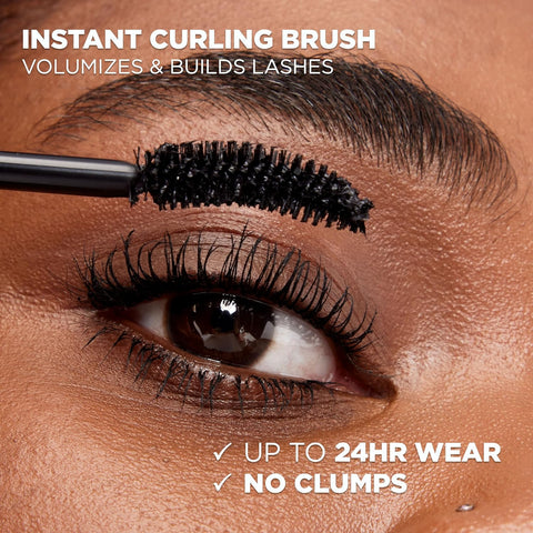 L’Oreal Paris Makeup Voluminous Mascara Original, Curved Brush Lifts & Builds Lashes up to 5X Volume, Clump Free, Smudge Free, Black Brown, 0.28 Fl Oz