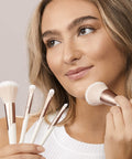 Ecotools Luxe Natural Elegance Professional Face Makeup & Foundation Brush Set, Premium Brush Kit for Face, Cheek, & Eye Makeup, Synthetic Makeup Brushes, Vegan & Cruelty-Free, 5 Piece Set