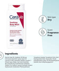 Cerave Soothing Body Wash for Dry Skin | Shower Oil for Sensitive, Dry, Itchy, and Eczema-Prone Skin | Fragrance Free & Paraben Free & Sulfate Free | 10 Oz