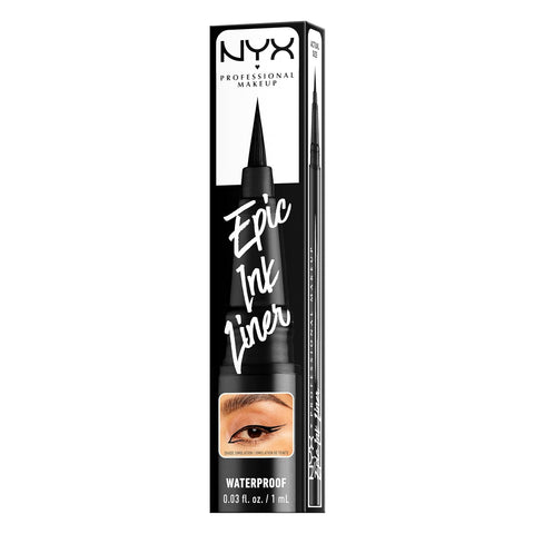 NYX PROFESSIONAL MAKEUP Epic Ink Liner, Waterproof Liquid Eyeliner - Black, Vegan Formula