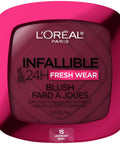 Infallible up to 24H Fresh Wear Soft Matte Blush, Blendable, Long-Lasting and Waterproof Cheek Make Up, Confident Pink 10, 0.31 Oz