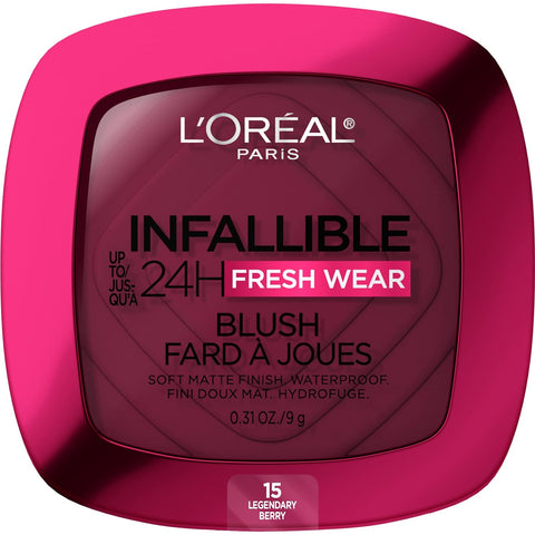 Infallible up to 24H Fresh Wear Soft Matte Blush, Blendable, Long-Lasting and Waterproof Cheek Make Up, Confident Pink 10, 0.31 Oz