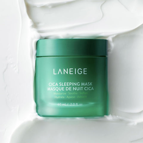 LANEIGE Cica Sleeping Mask: Korean Overnight Mask, Hypoallergenic, Fermented Forest Yeast Extract, Madecassosides, Soothe Stressed Skin, Barrier-Boosting, Dryness, Redness