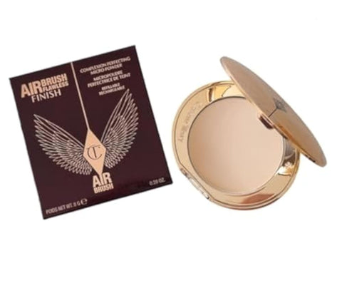 Charlotte Tilbury Mini Airbrush Flawless Finish Setting Pressed Compact Makeup Face Powder for Women - 2 Medium