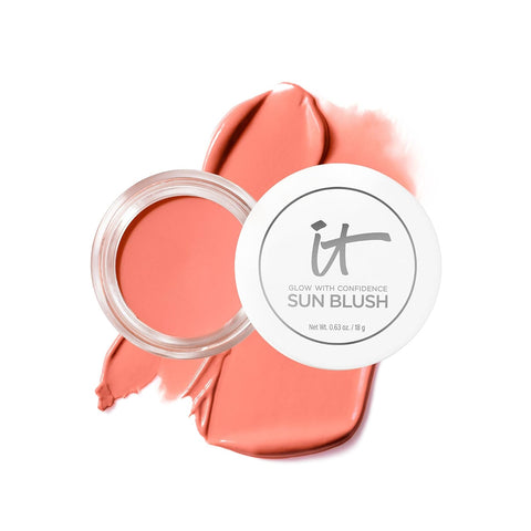 IT Cosmetics Glow with Confidence Sun Cream Blush - Blendable & Buildable Blush + Bronzer for a Pop of Sun-Blushed Color - 24HR Hydration with Hyaluronic Acid, Peptides & Vitamin E- 0.63 Oz